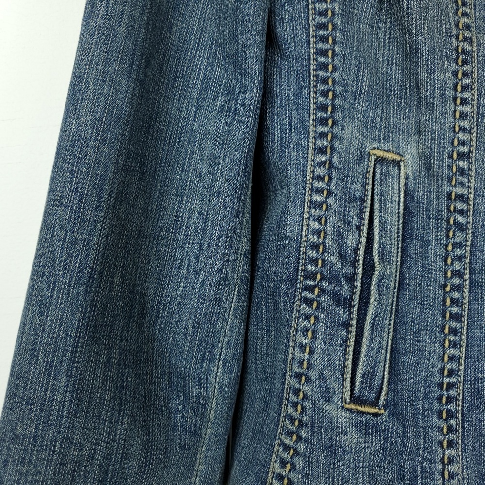 Elie Tahari Jean Jacket Denim Vintage Artsy Clasp - Picture 4 of 8